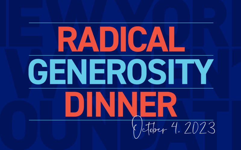 Flyer for the Radical Generosity Dinner. Text reads Radical Generosity Dinner October 4, 2023.